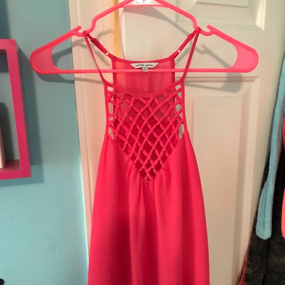 Hot pink halter top